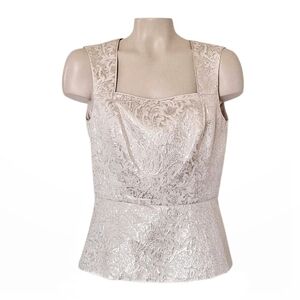 White House BM Gold Brocade Peplum Evening Top Angelcore Fairy Going Out